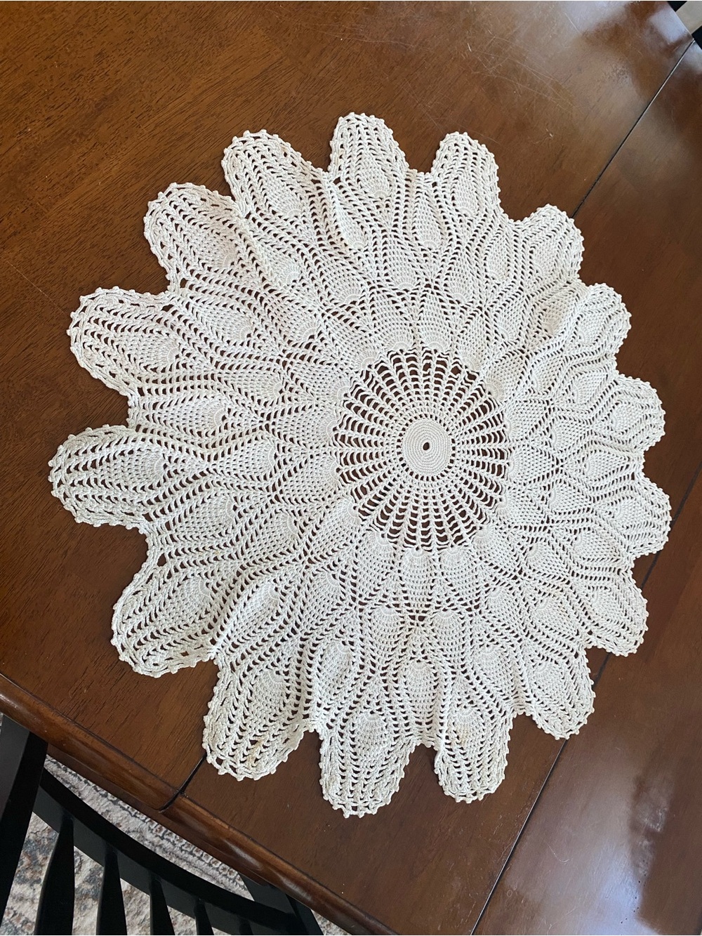 Hand-Crocheted White Lace Doily - Elegant Table Accent